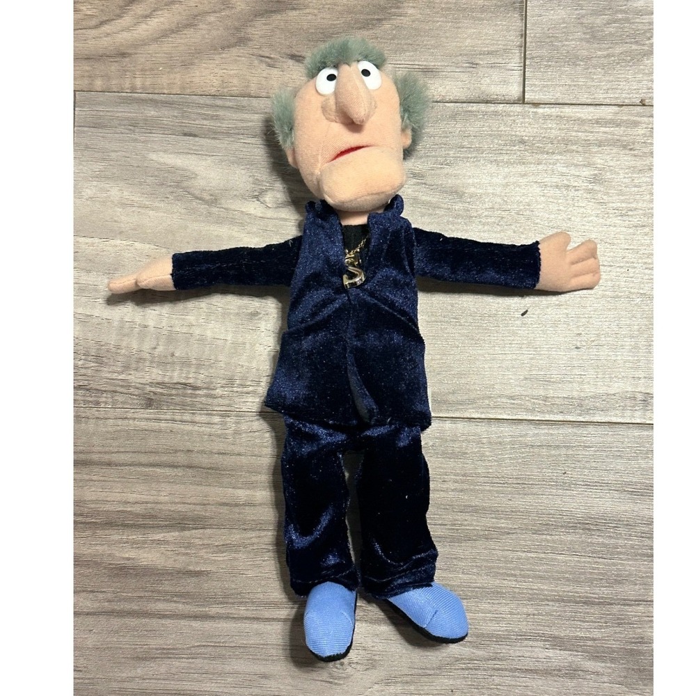 Jim Henson The Muppets Statler Plush Sababa Toys 2003 Navy Velvet Suit 10 inch